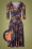 50s Faith Floral Swing Dress in Navy and Orange