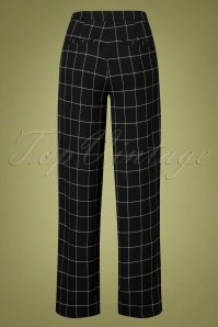 Mademoiselle YéYé - 70s Trip To Beat Checkered City Trousers in Black 2