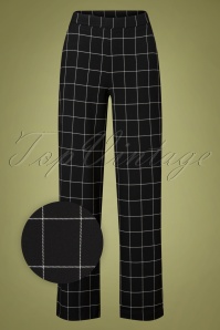 Mademoiselle YéYé - 70s Trip To Beat Checkered City Trousers in Black