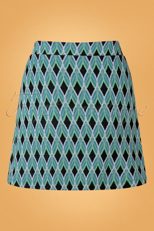 Mademoiselle YéYé - 60s Stage Time Network Skirt in Blue 2