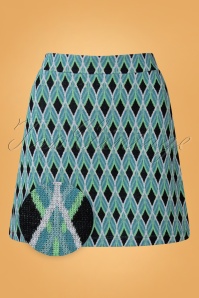 Mademoiselle YéYé - 60s Stage Time Network Skirt in Blue