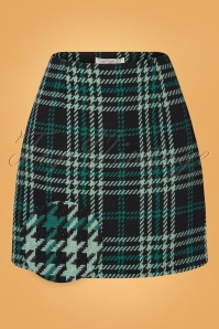Collectif Clothing - Josualda Gingham Swing Skirt Années 50 en Noir et Blanc