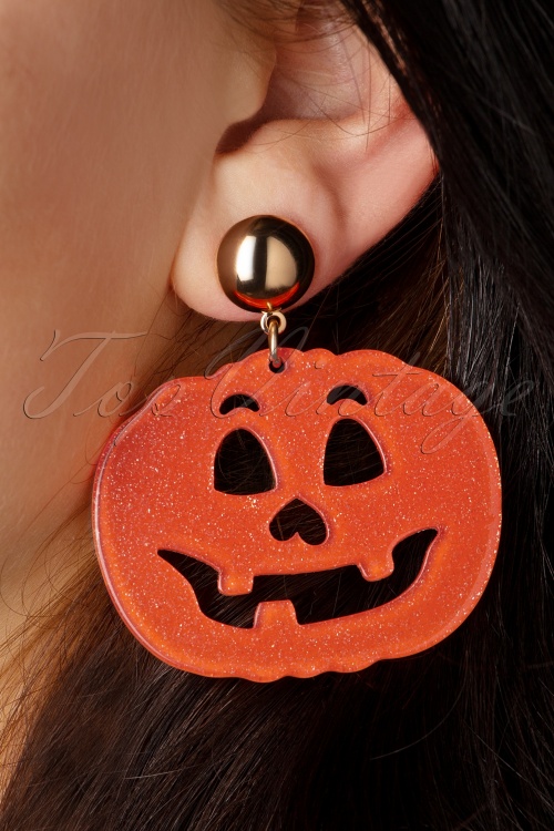 Erstwilder - Pumpkin Glitter Statement Earrings
