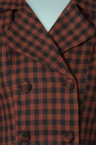 Timeless - 40s Dark Check Cropped Jacket in Copper and Black 3