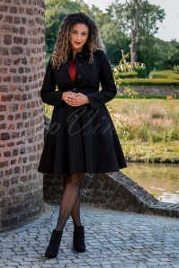 Vixen - 50s Erin Faux Fur Coat in Black 2