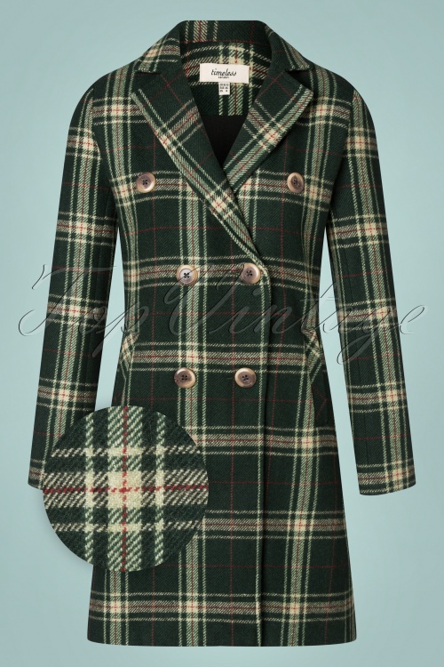 Timeless - 60s Davia Coat in Checkered Green