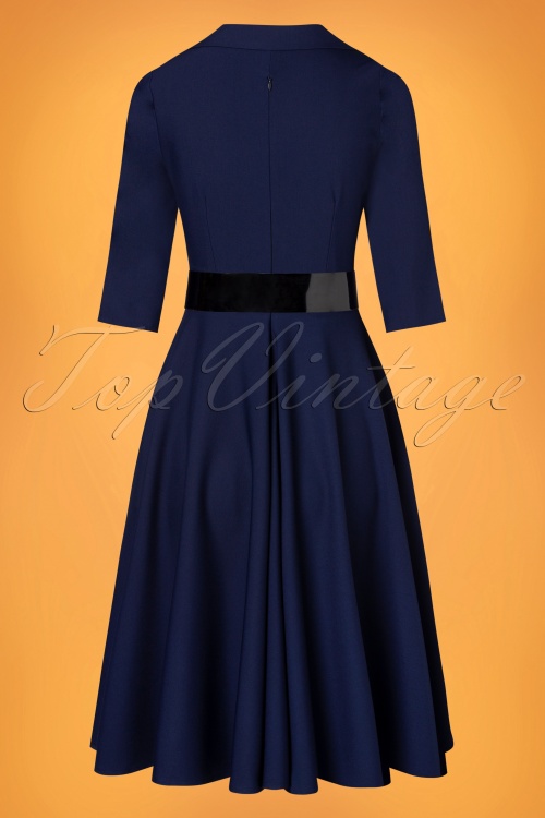 Glamour Bunny - Michelle Swing Kleid in Mitternachtsblau 8