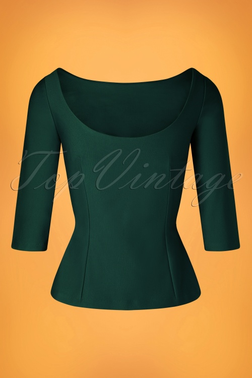 Glamour Bunny - 50s Joy Top in Pine Green 5