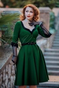 Glamour Bunny - 50s Vivienne Swing Dress in Hunter Green