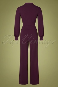 Very Cherry - 50s Emmylou Jersey Crepe Jumpsuit in Wine 2