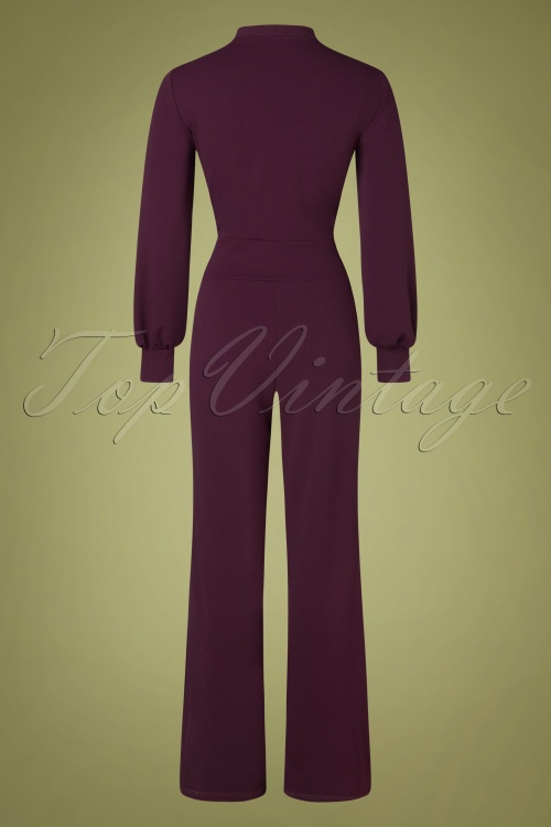 Very Cherry - Emmylou jersey crêpe jumpsuit in wijnrood 2