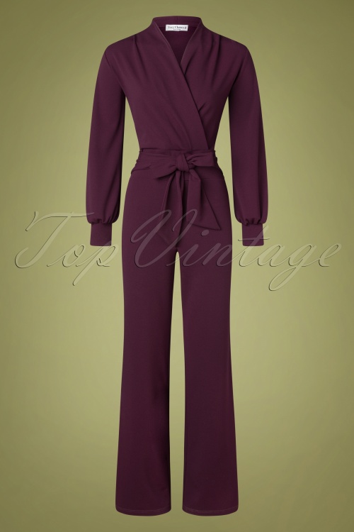 Very Cherry - Emmylou jersey crêpe jumpsuit in wijnrood