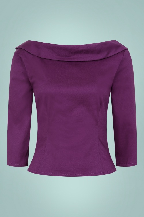 Collectif Clothing - Cordelia Top in Pflaume 2