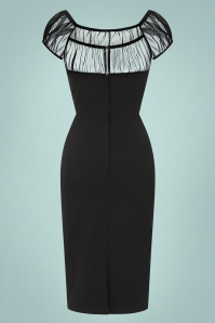 Collectif Clothing - 50s Alina Pencil Dress in Black 3