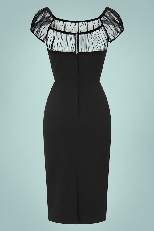 Collectif Clothing - Alina pencil jurk in zwart 3