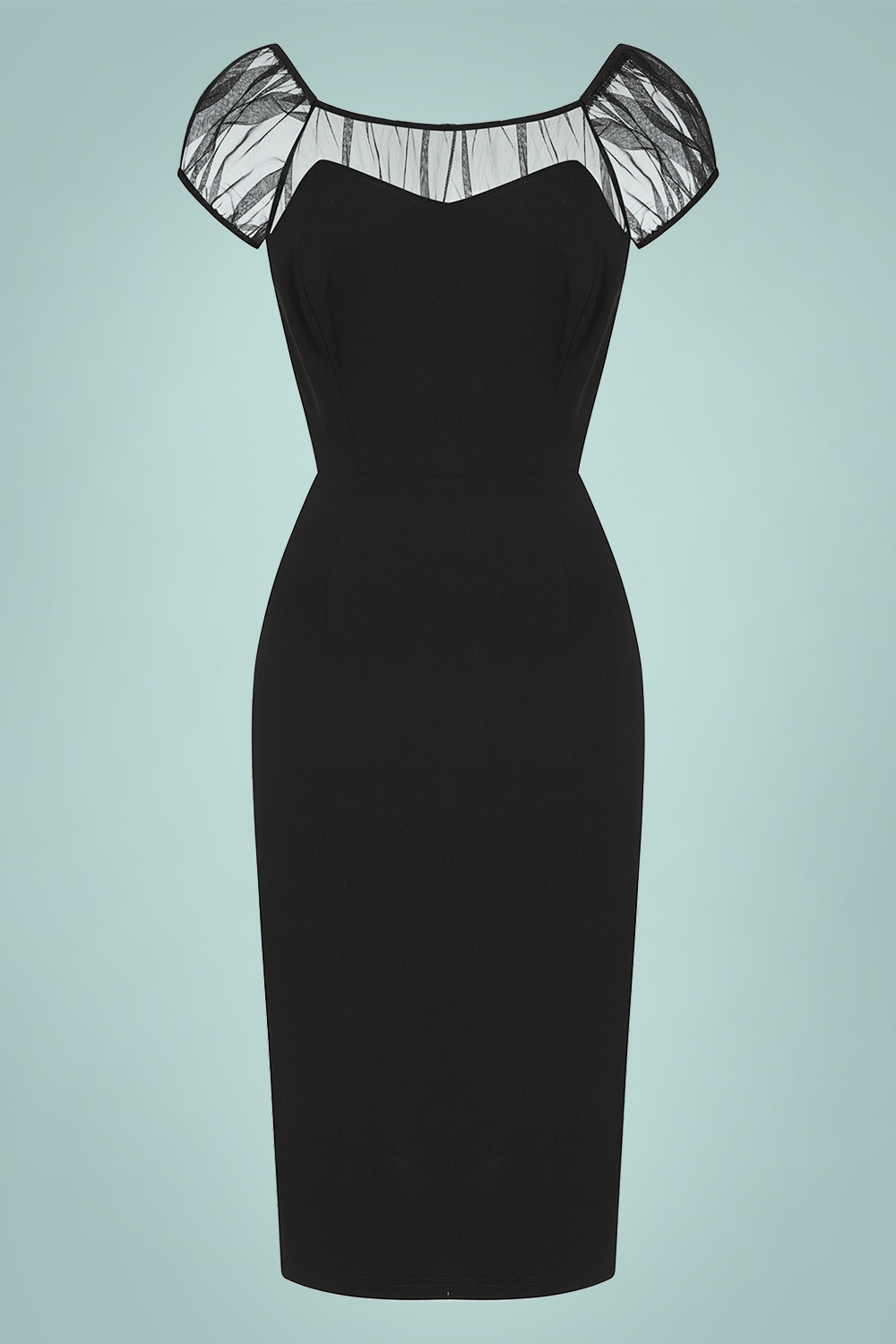 Collectif Clothing 50s Alina Pencil Dress in Black | Topvintage