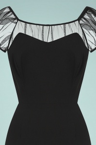 Collectif Clothing - Alina Pencil Dress Années 50 en Noir 4