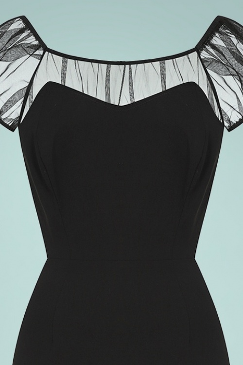 Collectif Clothing - Alina pencil jurk in zwart 4