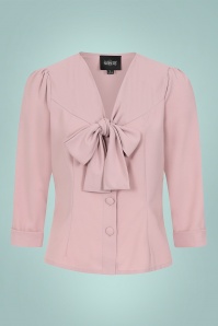 Collectif Clothing - Andra Schlichte Bluse in Pink 2
