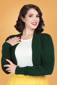 Collectif Clothing - 50s Jean Knitted Bolero in Green