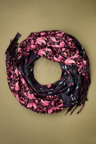 Smashed Lemon - Patrice Scarf in Black and Fuchsia Pink 2