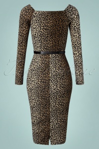 Collectif Clothing - 50s Meg Pencil Dress in Leopard 5
