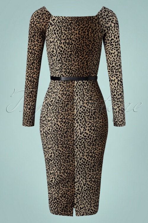 Collectif Clothing - Meg pencil jurk in leopard 5