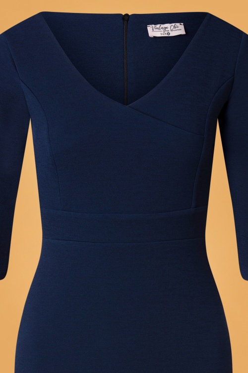 Vintage Chic for Topvintage - 50s Blair Pencil Dress in Navy 2