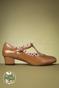 B.A.I.T. - 60s Fawn T-Strap Pumps in Toffee 3