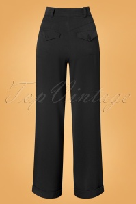 Miss Candyfloss - TopVintage exclusive ~ 50s Nicolette Lee Wide Leg Stretch Pants in Black 2