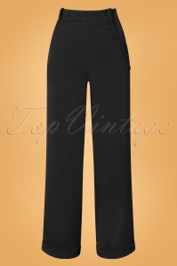 Miss Candyfloss - TopVintage exclusive ~ 50s Nicolette Lee Wide Leg Stretch Pants in Black