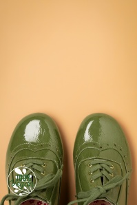 B.A.I.T. - Cindy Lace Up Shoe Booties Années 60 en Vert 2