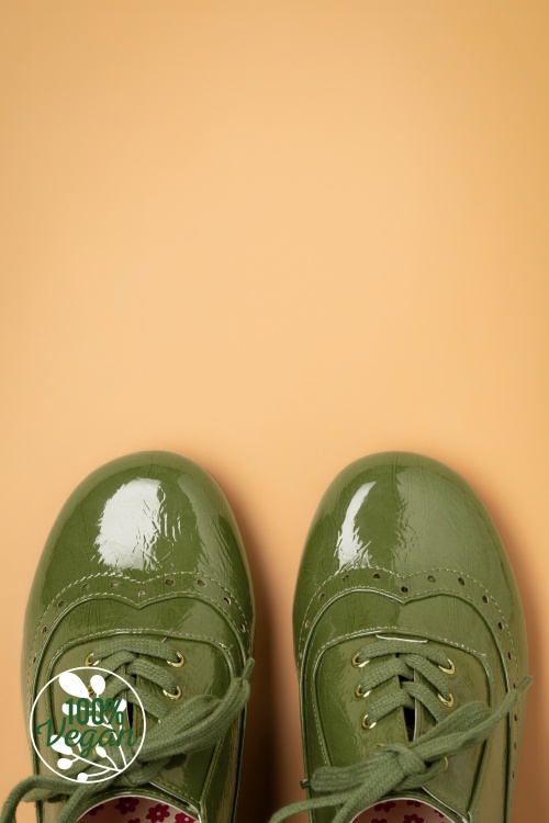 B.A.I.T. - Cindy lace up schoen laarzen in groen 2
