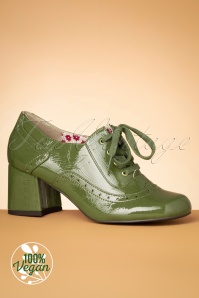 B.A.I.T. - 60s Cindy Lace Up Shoe Booties in Green