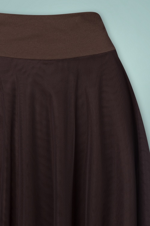 LaLamour - Mendy Mesh Layer Skirt Années 50 en Bordeaux 3