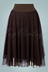 LaLamour - 50s Mendy Mesh Layer Skirt in Bordeaux