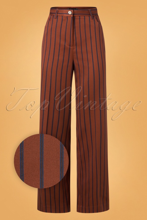 King Louie - 60s Marcie Cubano Stripe Pants in Patina Brown 2