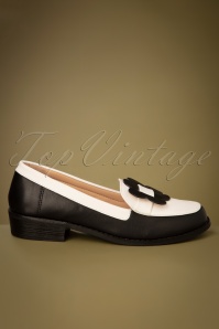 Banned Retro - 60s Evening Primrose Loafers in Black and White 2