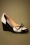 50s Vixen Scalloped Wedges in Black and Creamy White