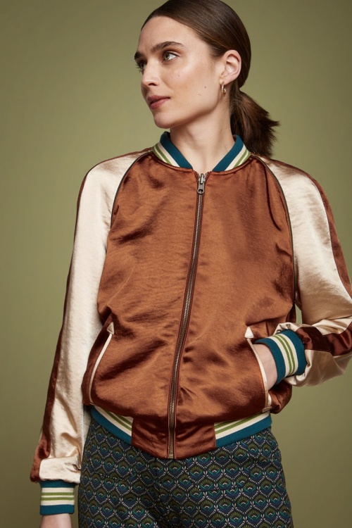 King Louie - 60s Reversible Pernille Bomber Jacket in Patina Brown
