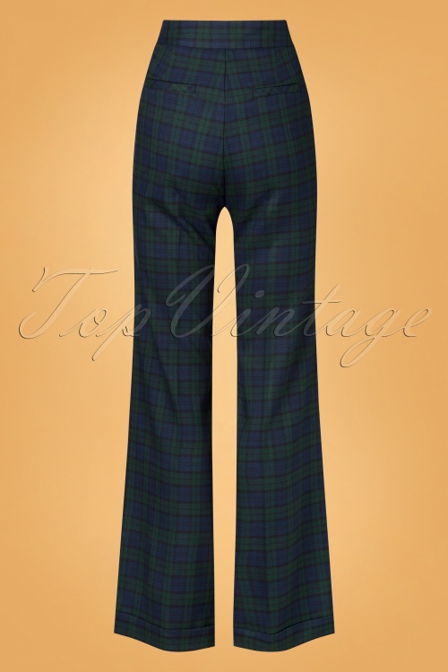 King Louie - 60s Sally Ricco Check Pants in Blue 3
