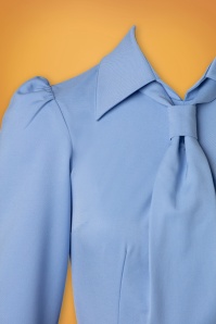 Glamour Bunny Business Babe - Hayworth Pencil Dress en Bleu Ciel et Noir 6