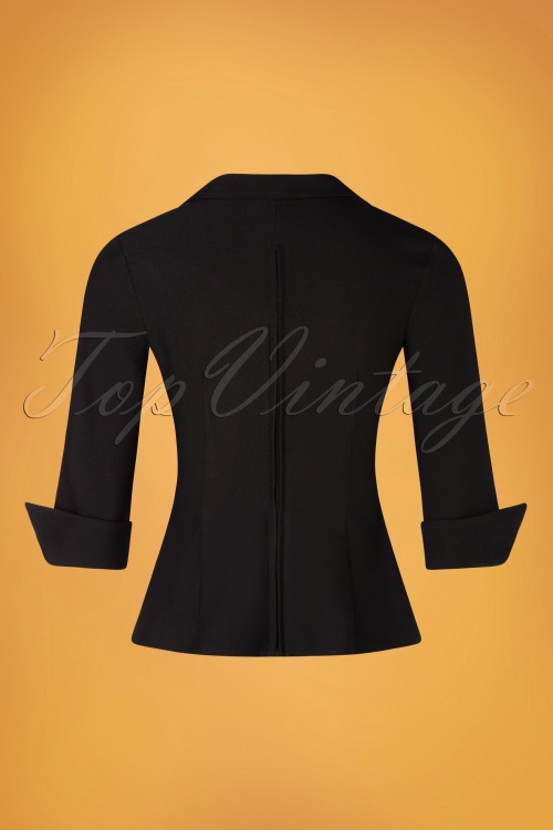 Glamour Bunny Business Babe - 50s Dianne Blouse in Classy Black 6