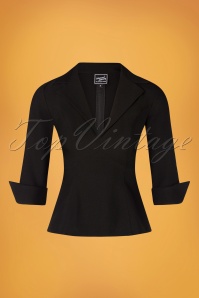 Glamour Bunny Business Babe - Dianne blouse in stijlvol zwart 3