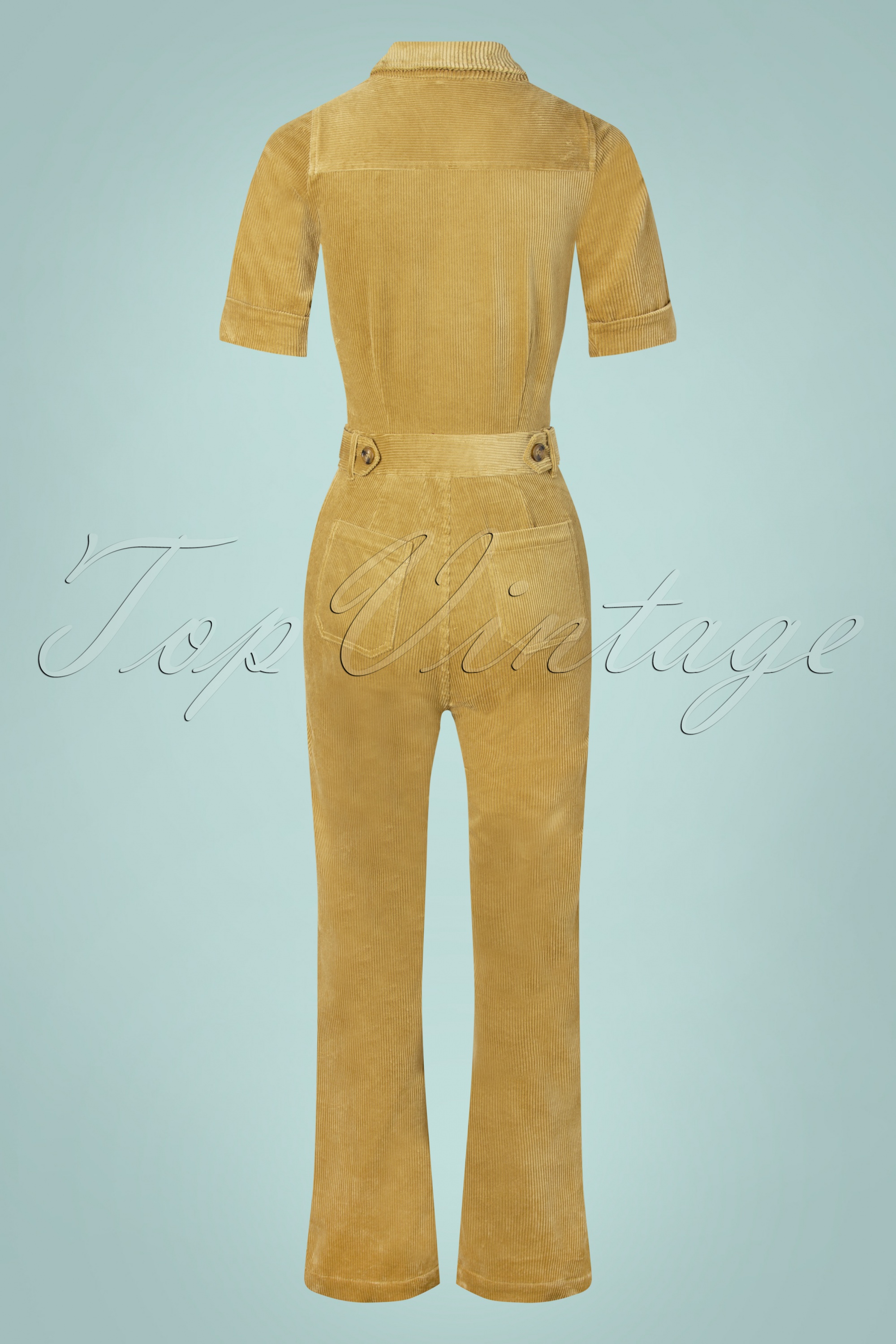 King Louie - Garbo Zip Jumpsuit Corduroy in mosterdgoud 3