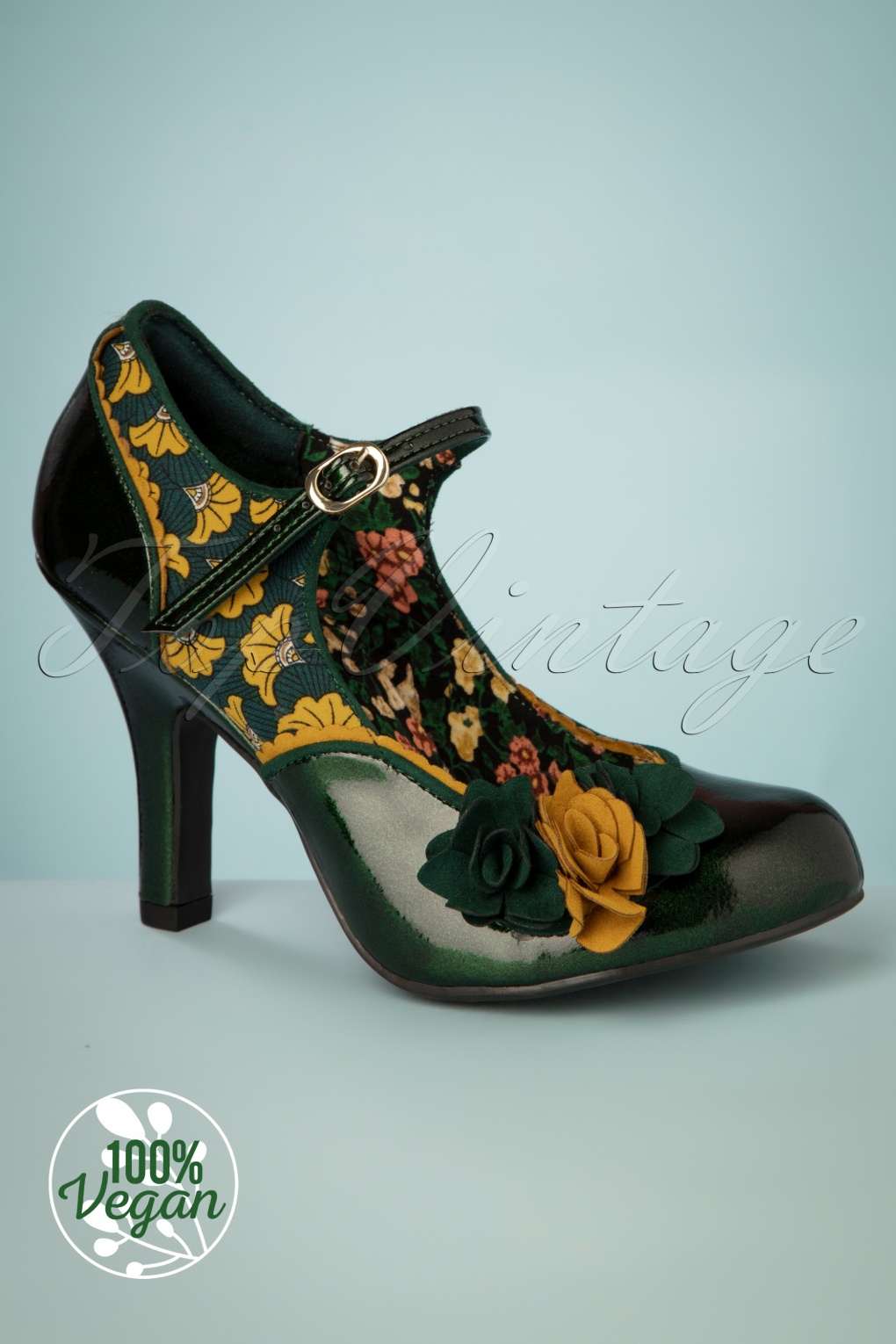 50s Quinn Pumps in Forest Green