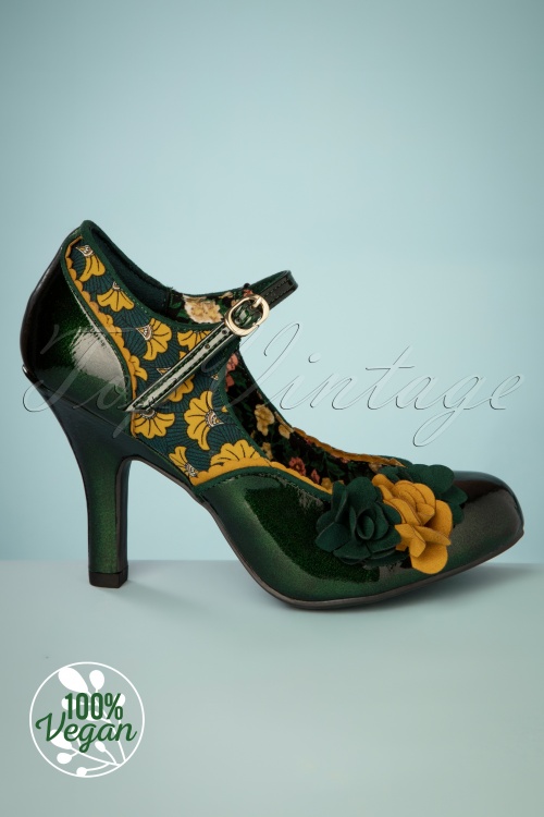 Ruby Shoo - 50s Quinn Pumps in Forest Green 3