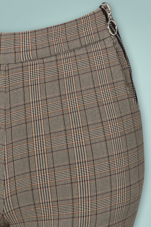 Md'M - Tiny Check Trousers Années 60 en Brun 3