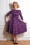 50s Sophia Swing Polkadot Dress in Purple and White 