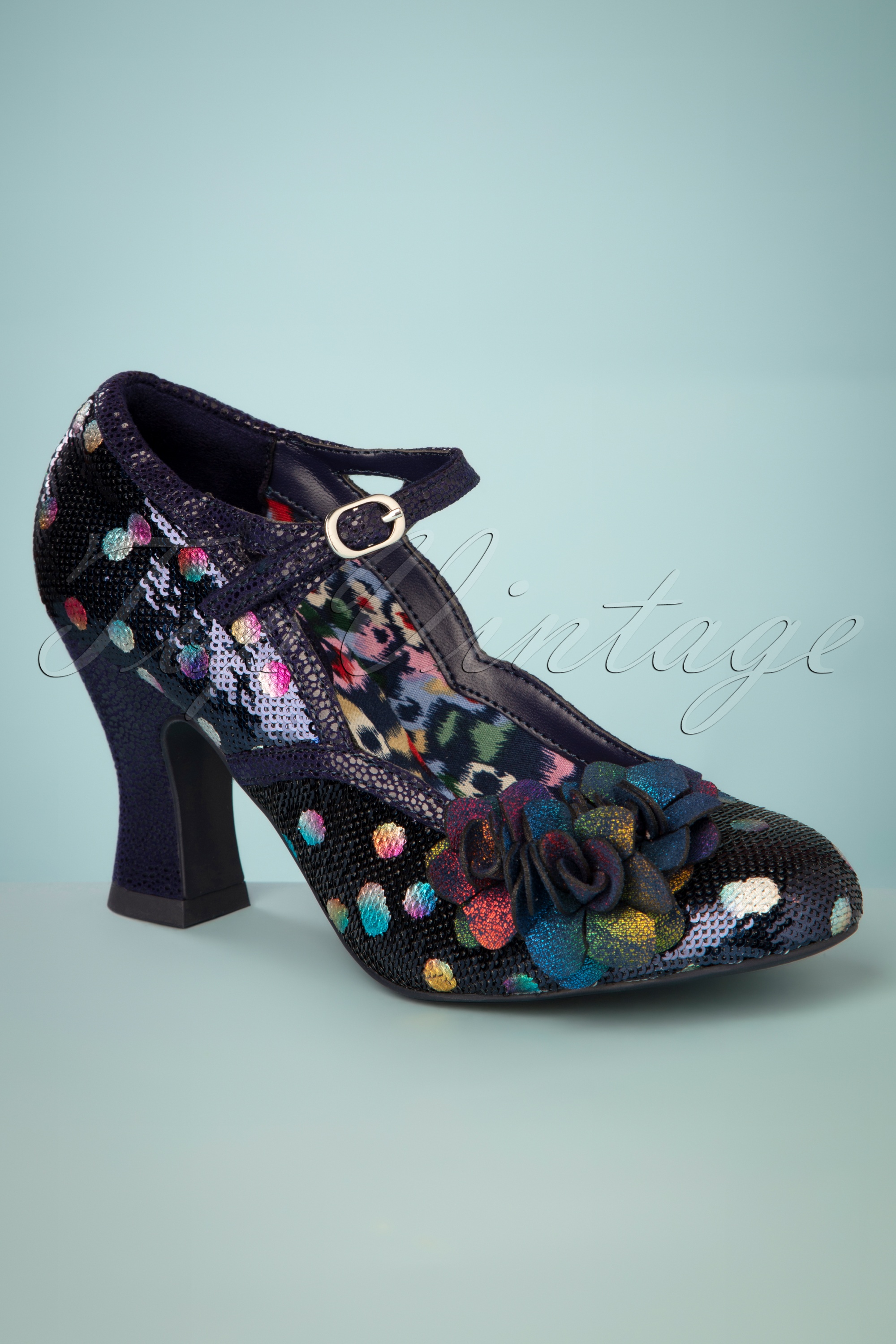 Ruby Shoo - Nina pailletten pumps in marineblauw